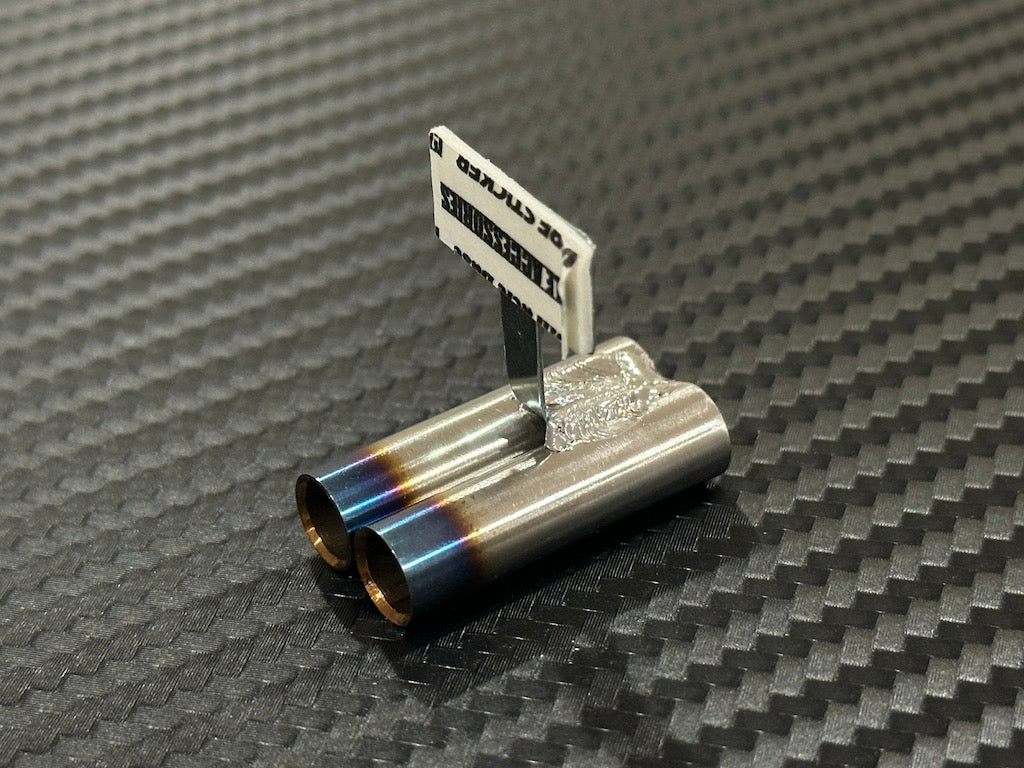 Standard Stainless Muffler / Dual / 8mm Burnt Tip / 15mm Length