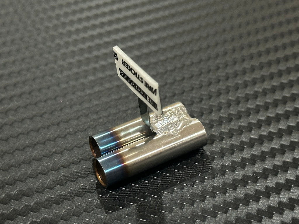 Standard Stainless Muffler / Stagger Dual Left / 8mm Burnt Tip / 15mm Length