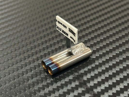 Standard Stainless Muffler / Dual / 6mm Burnt Tip / 15mm Length