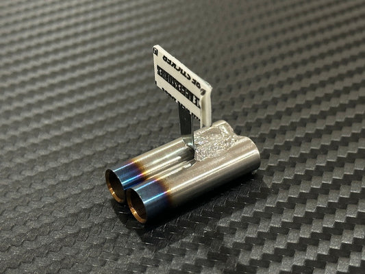 Standard Stainless Muffler / Dual / 8mm Burnt Tip / 15mm Length